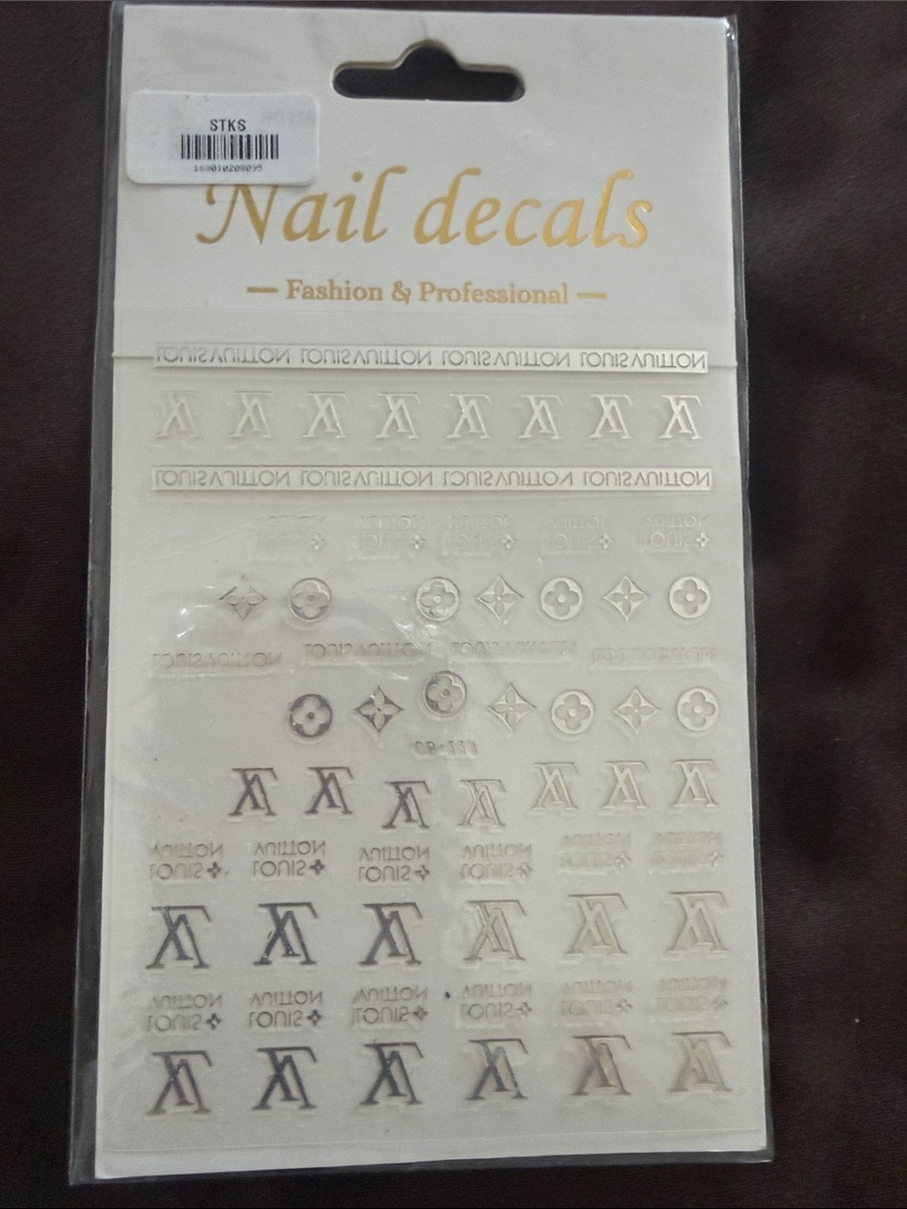 New Luxury nail decals PICK 1 in gold , black, or silver shown